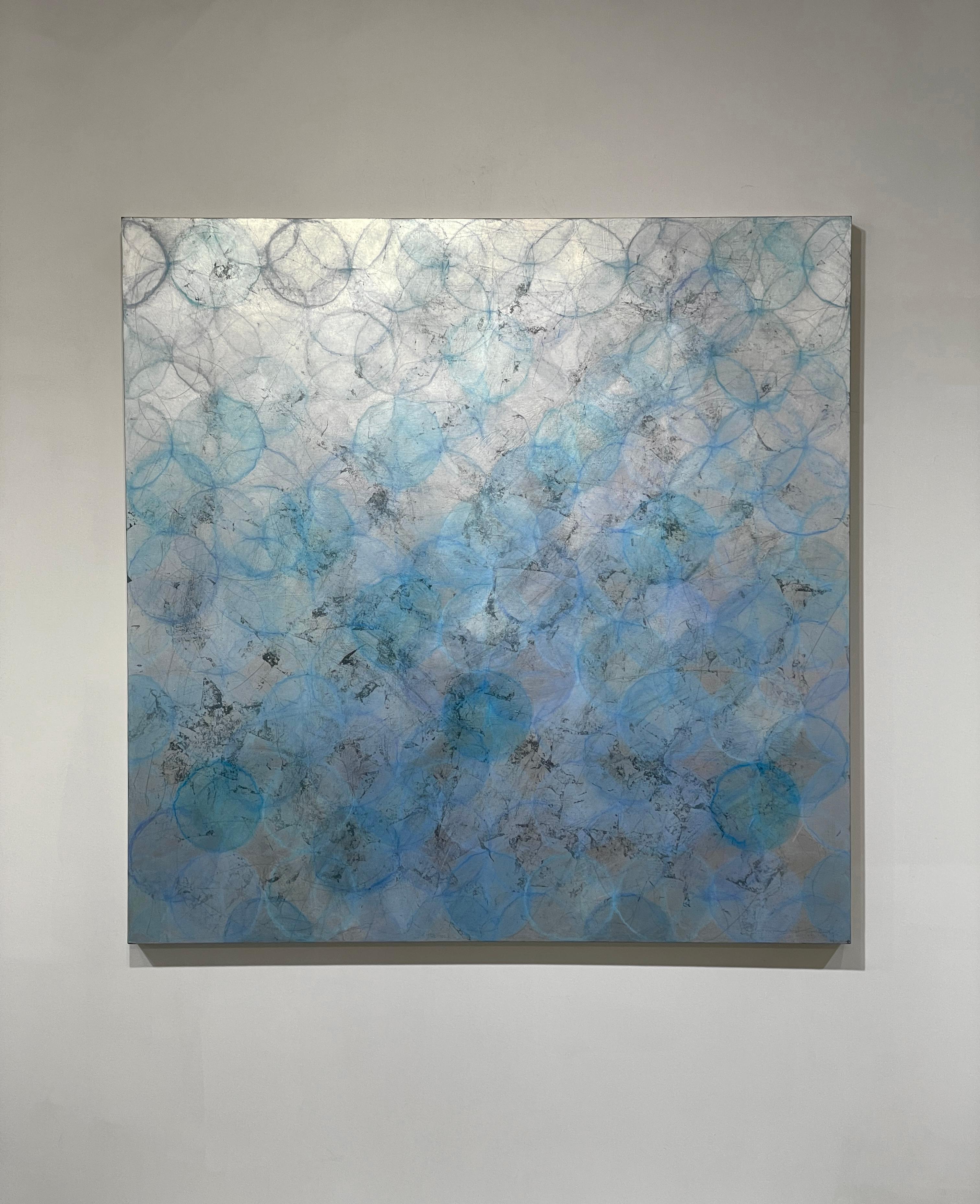 Abstract Painting di Roger Mudre - "Brunnera", pittura acrilica iridescente