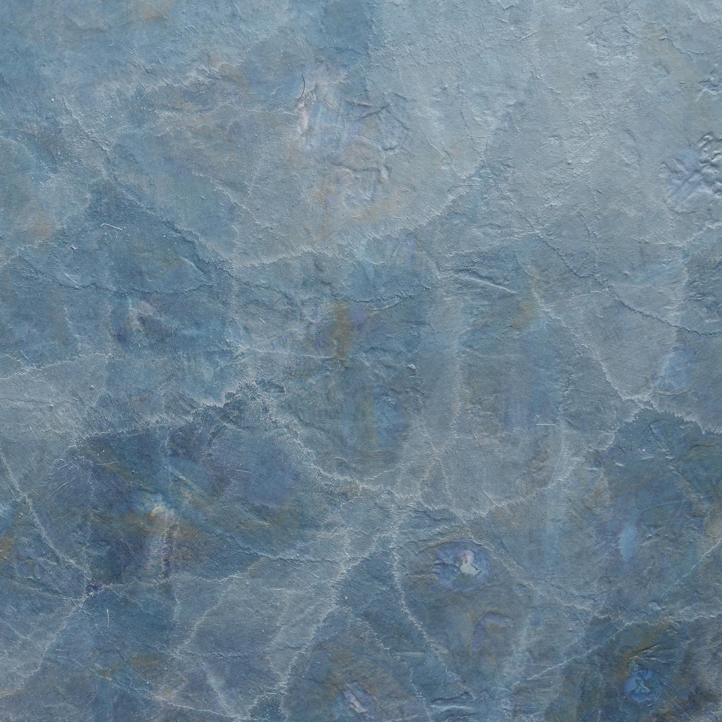 'Cocilliana II', Modern Iridescent Acrylic Wedgewood Blue Geometric Painting 1