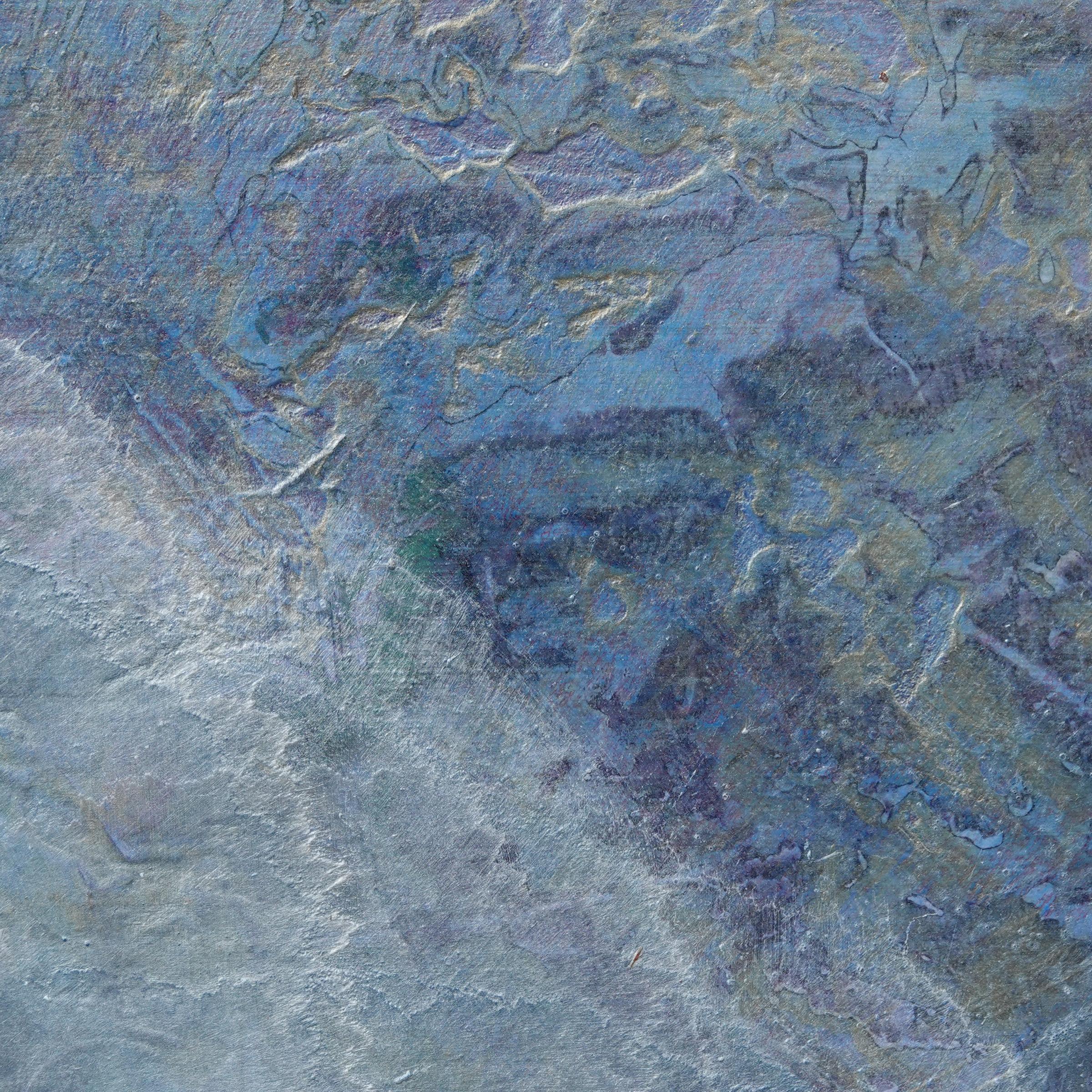 'Cocilliana II', Modern Iridescent Acrylic Wedgewood Blue Geometric Painting 2