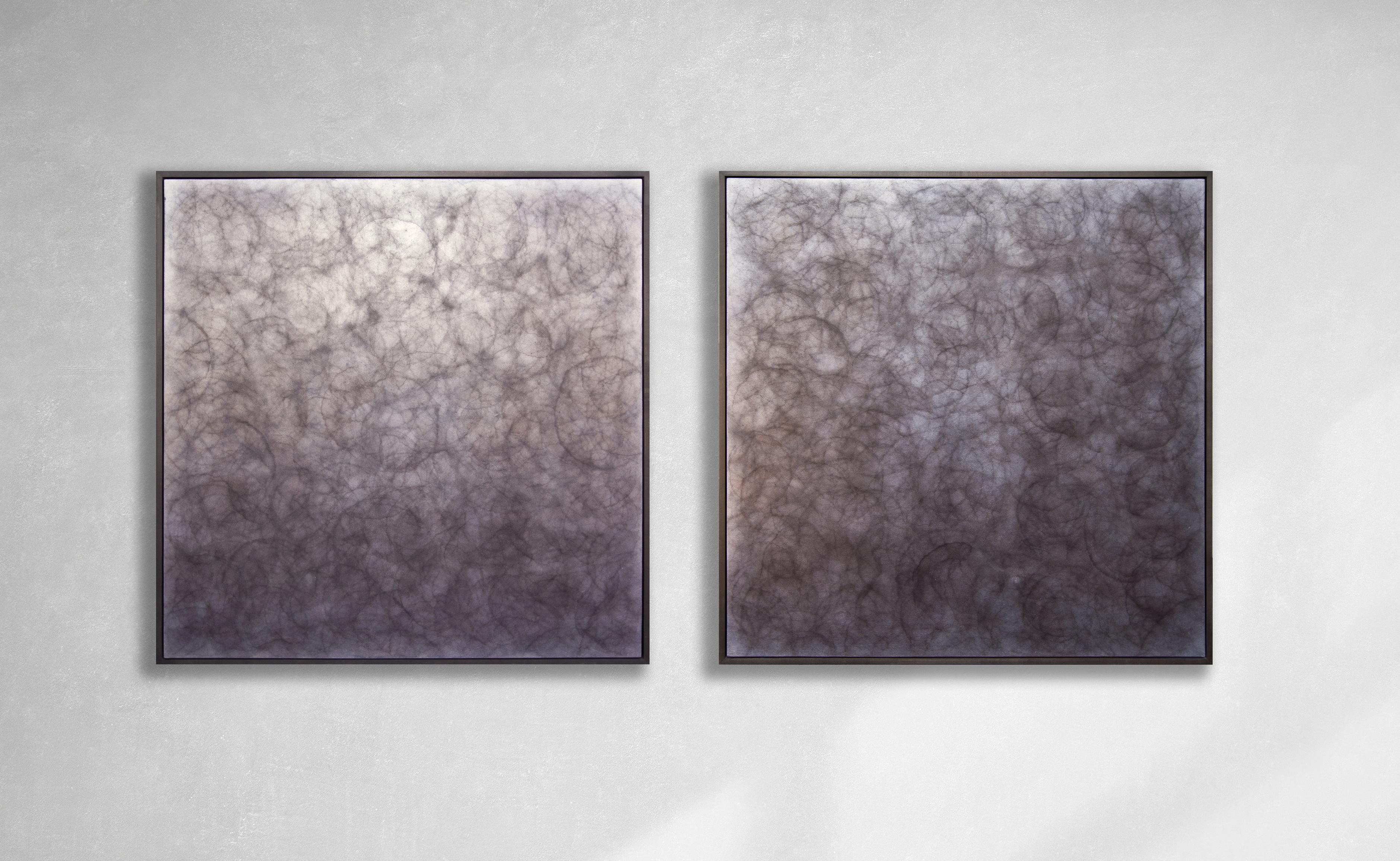 Roger Mudre Abstract Painting – Abstrakte Diptychon-Gemälde „In Memorium“