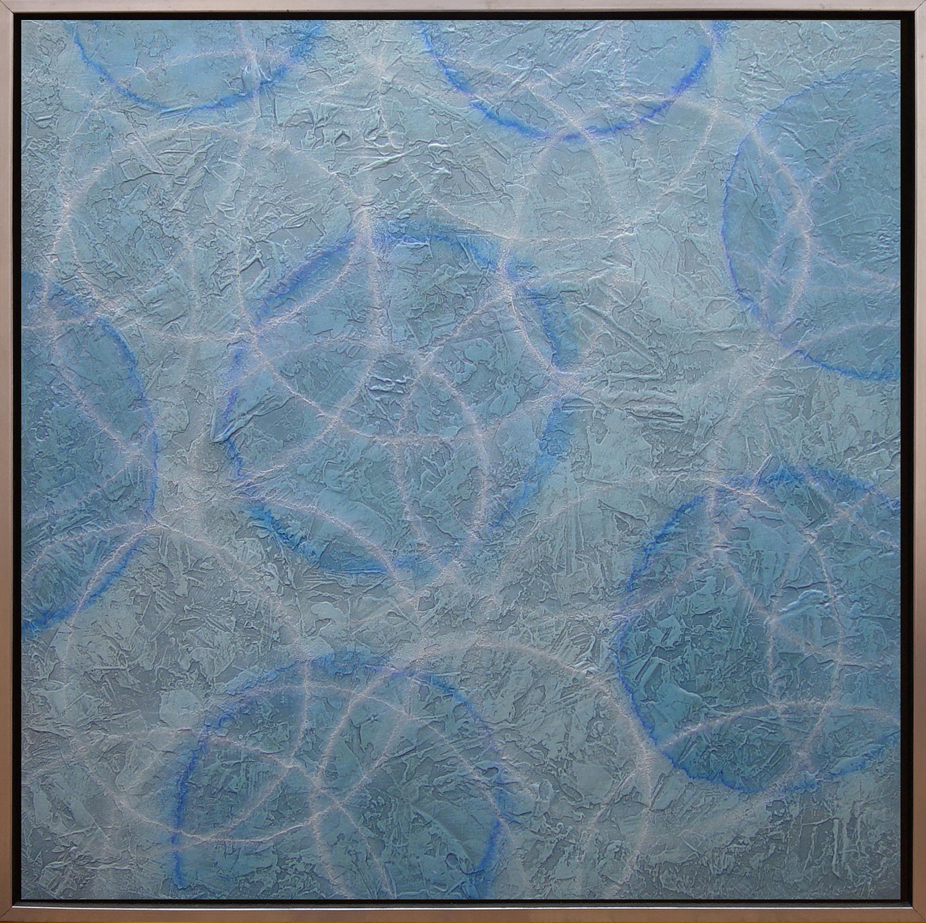 Roger Mudre Abstract Painting - 'Senex', Modern Iridescent Acrylic Geometric Painting