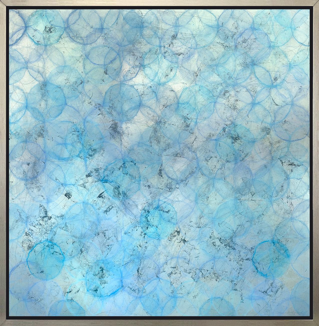 Roger Mudre Abstract Print – ""Brunnera", gerahmter Giclee-Druck in limitierter Auflage, 76,2 x 76,2 cm