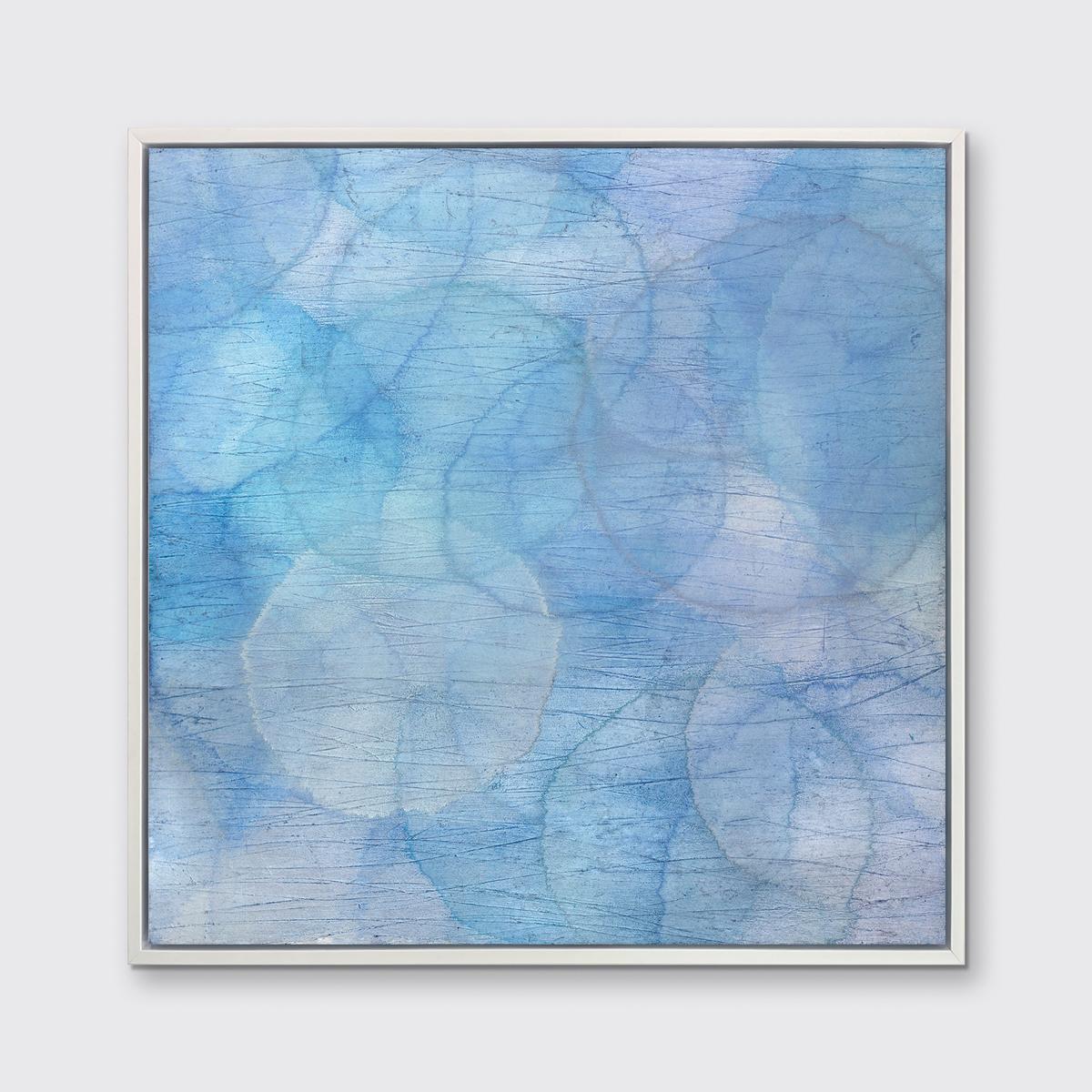 This abstract limited edition print by Roger Mudre features a cool blue and silver palette, with light circular shapes layered over one another. It pairs with Caulophyllum II and II by the same artist (see image gallery) - please contact us to