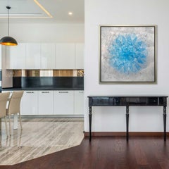 "Centaurea, " Framed Limited Edition Giclee Print, 48" x 48"