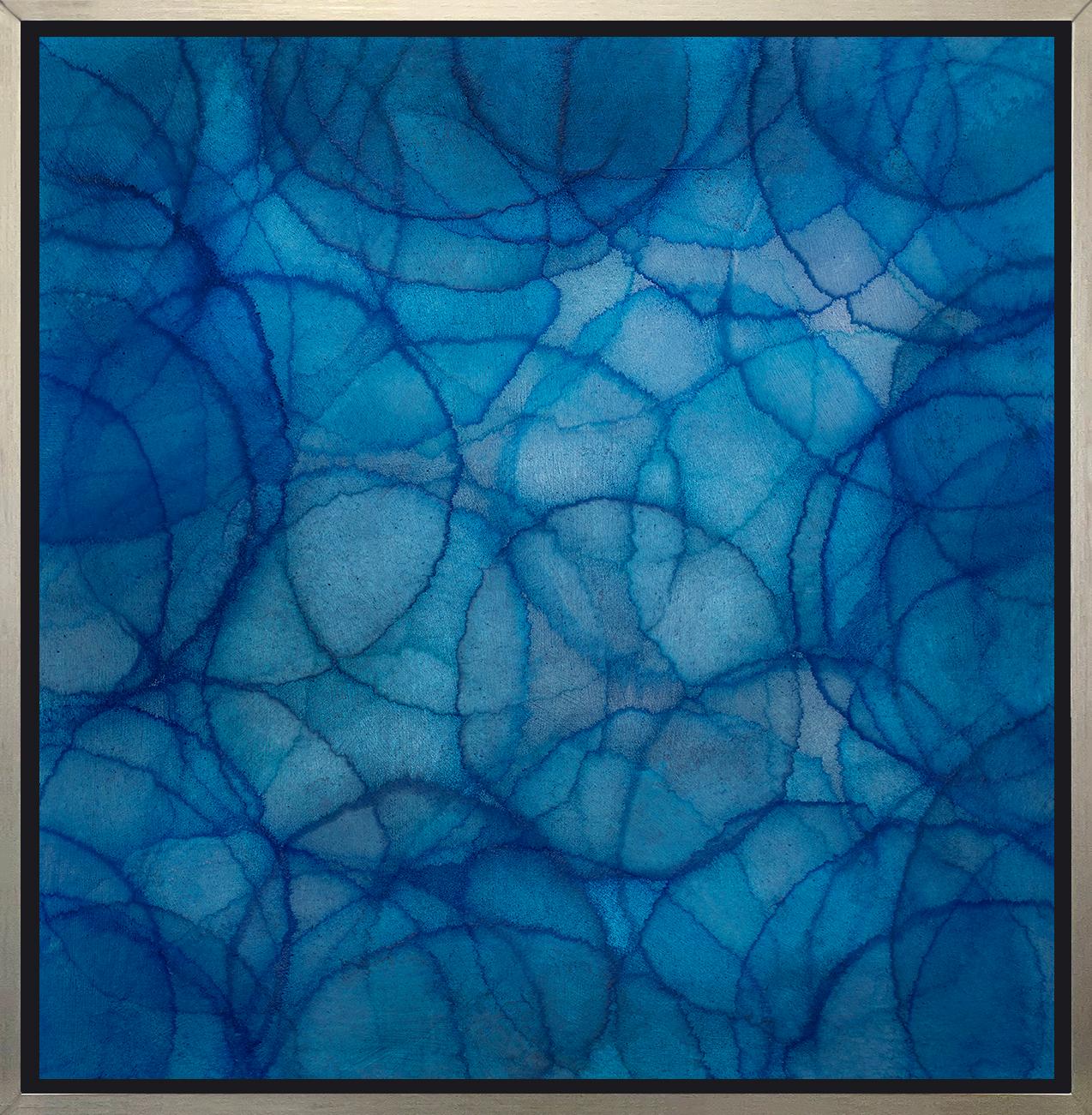 Roger Mudre Abstract Print - "Cineraria, " Framed Limited Edition Giclee Print, 40" x 40"