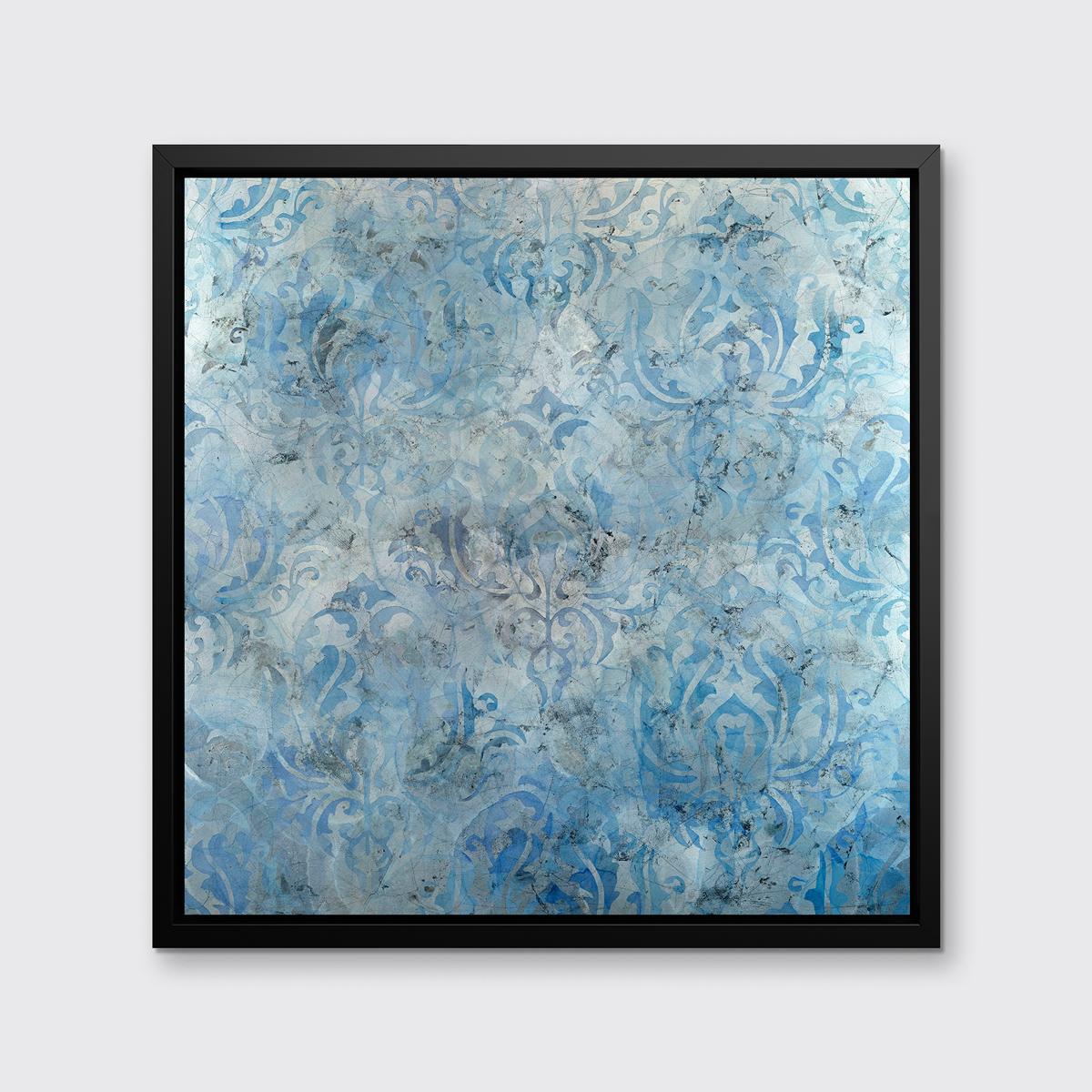 « Mettimborsa », imprimé giclée encadré en édition limitée, 61 x 61 cm - Bleu Abstract Print par Roger Mudre