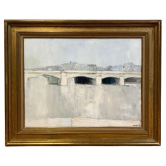 Roger MUHL - Olio su tela - Titolo: La Seine a l'institut, 1963