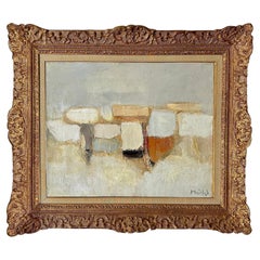 Roger MUHL - Oil on Canvas - Titled "Neige" "Galerie de Paris" exhibition 1960