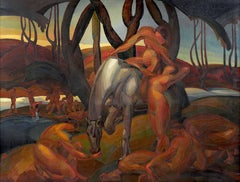 Roger Parent. Horse rider and bathers. 1921. Oil on canvas. 200 x 265 cm.