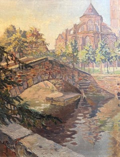 "Vista posteriore di Notre-Dame" di A.R.P. Froidevaux - Olio su tela - 91x71 cm