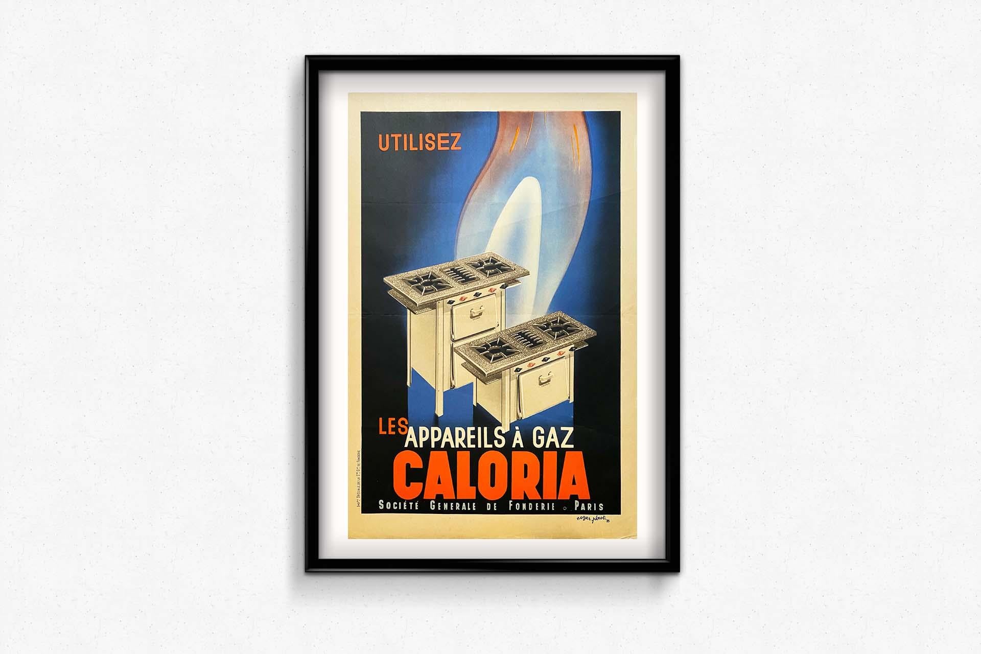 Original poster realized by Roger Perot for the brand Caloria - Art Deco For Sale 3