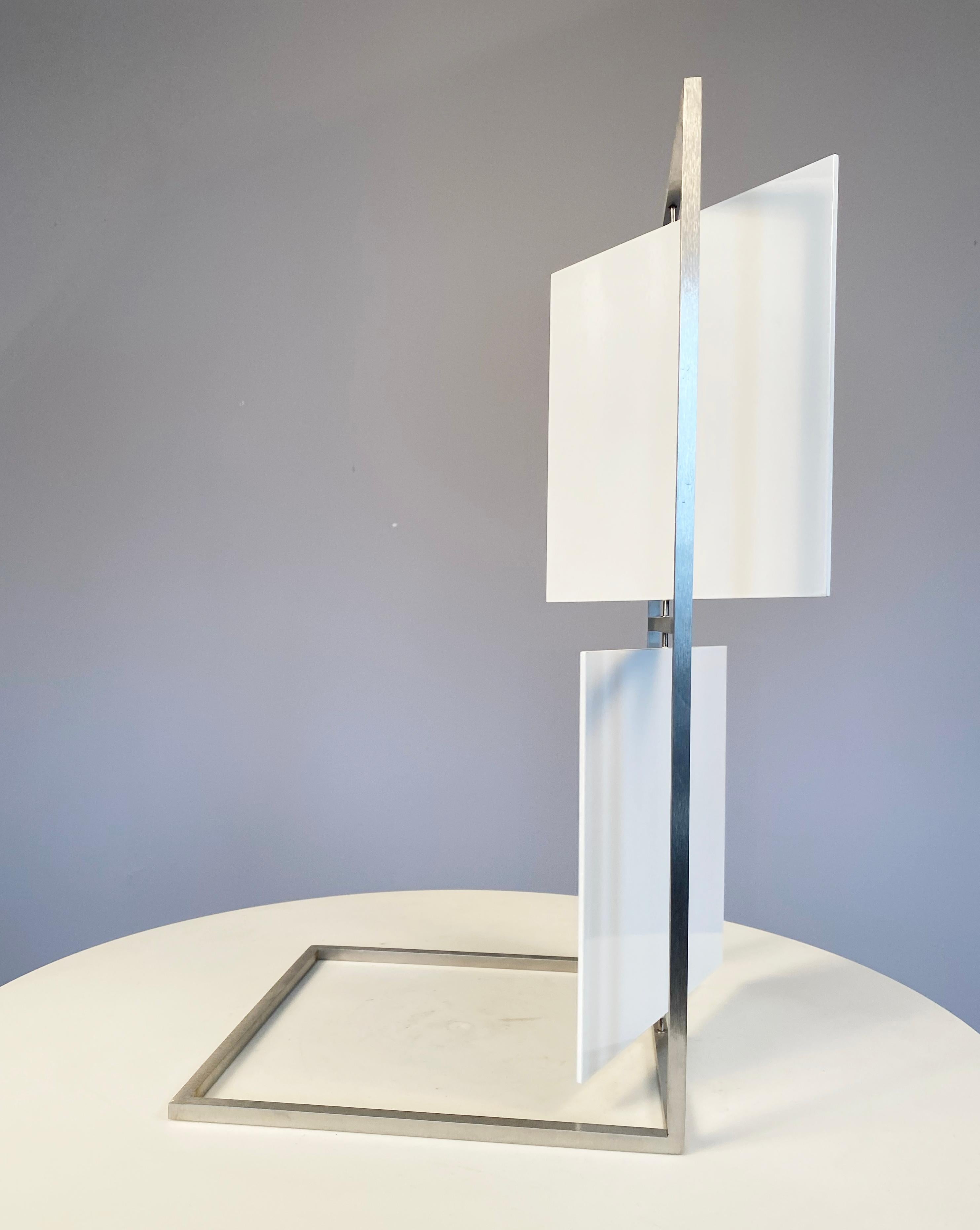 Two White Squares Kinetic sculpture For Sale 2