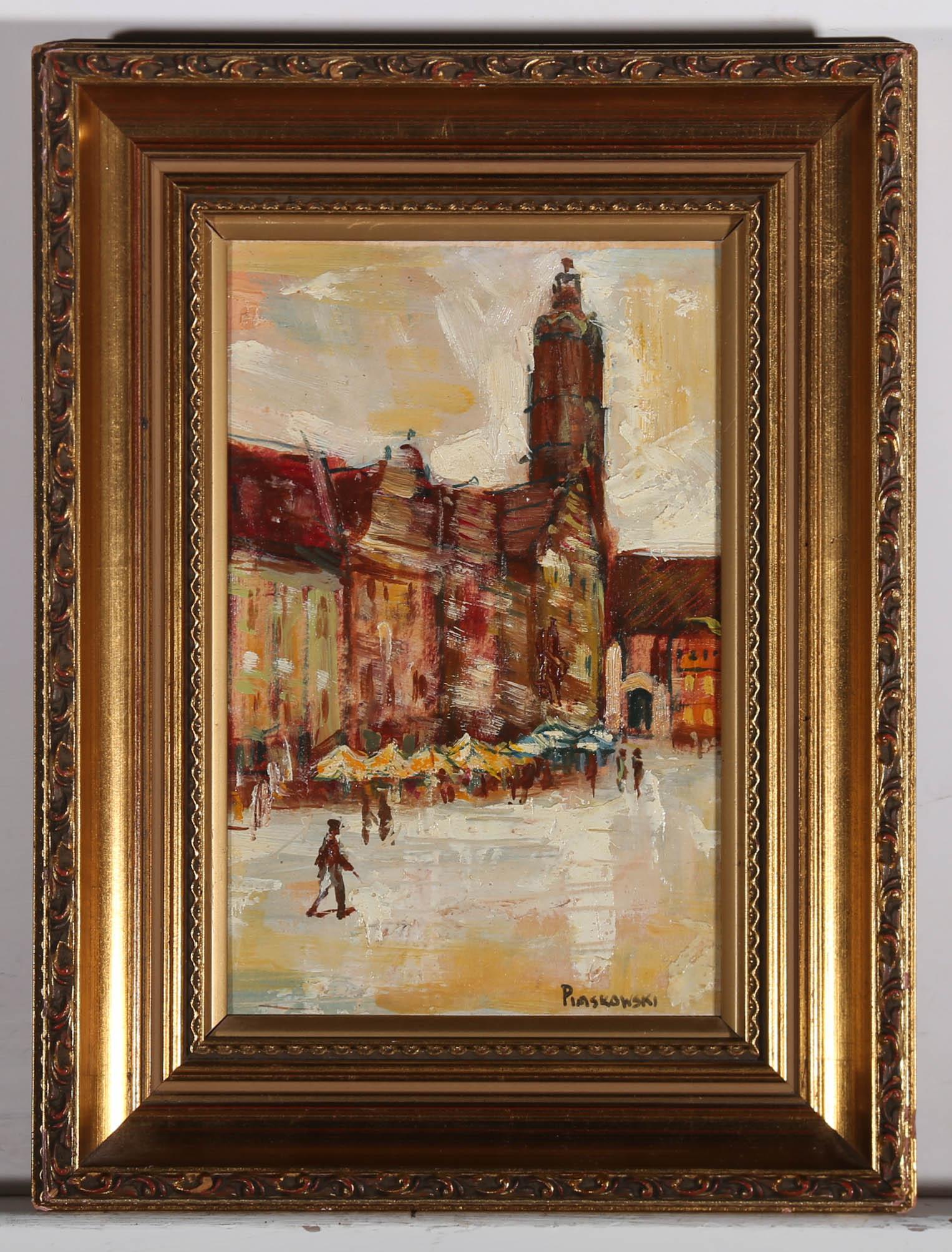 Roger Piaskowski - Framed Polish School 20th Century Oil, Wroclaw For Sale 1