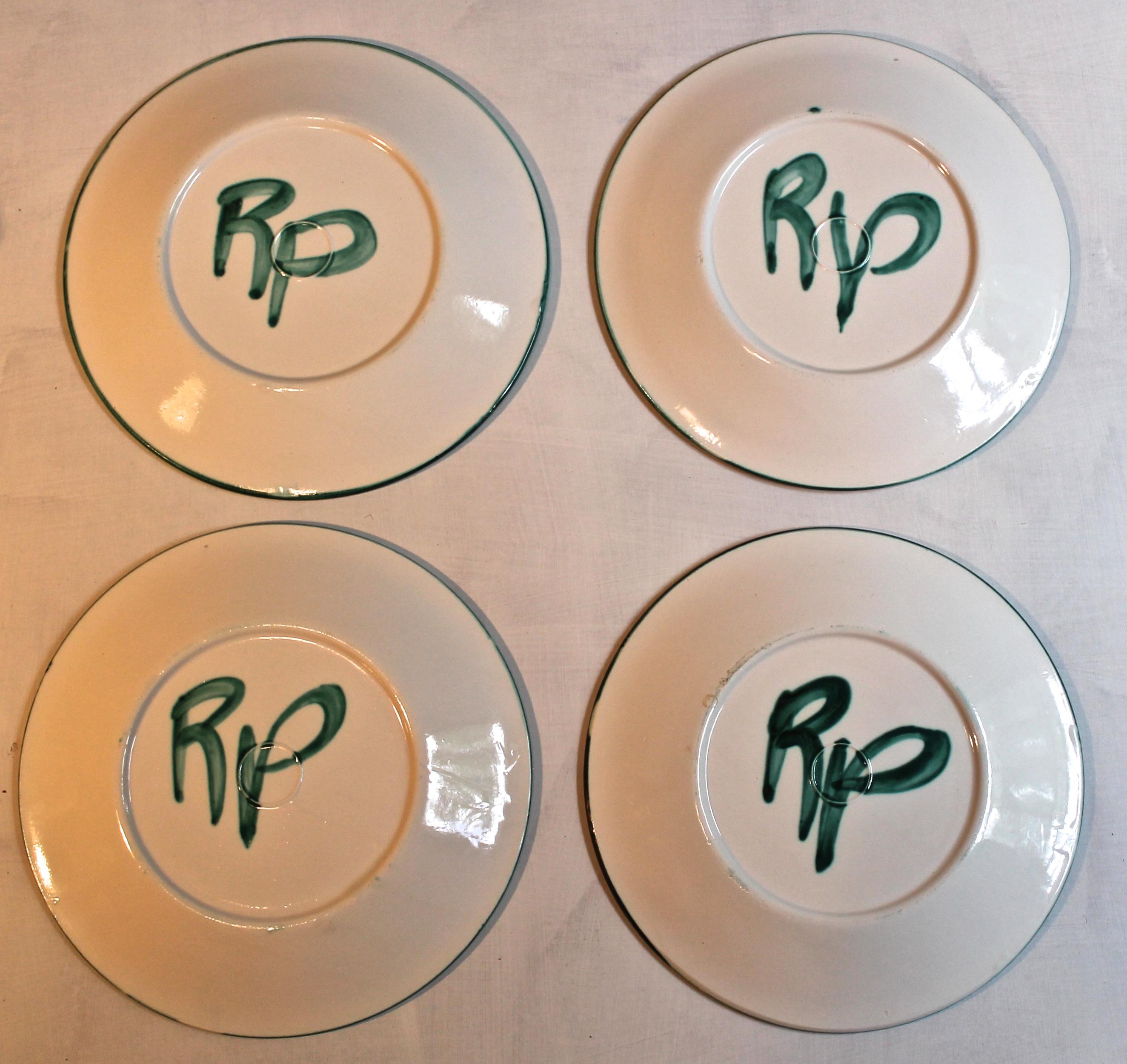 Roger Picault Vaulluris Hand-Painted Cups and Saucers For Sale 4