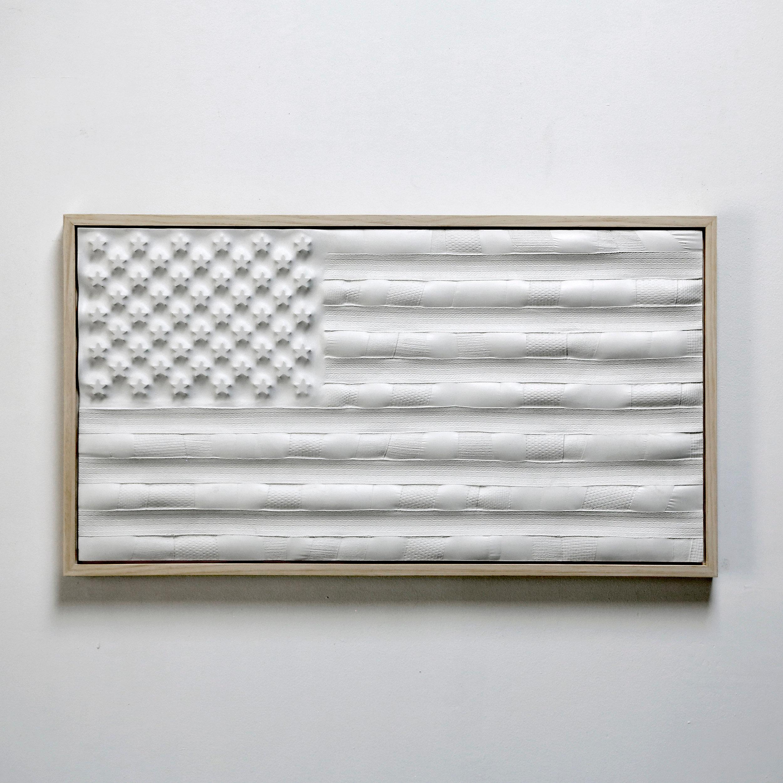 Quilted Concrete Flags - Mixed Media Art by Roger Reutimann