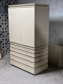 Roger Rougier Cómoda Modernista Crema - Escultural c1980s Diseño Canadiense