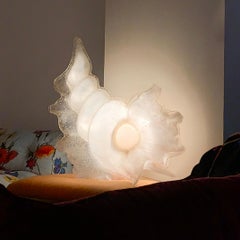 Roger Rougier Illuminated Lucite Figural Conch Shell Lamp, Mid-Century Modern