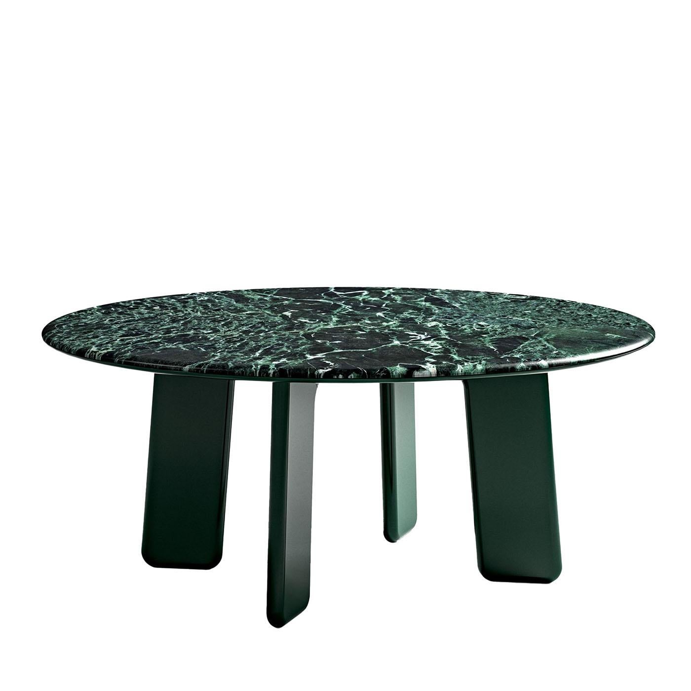 italien Table de salle à manger ronde en marbre Greene & Greene en vente