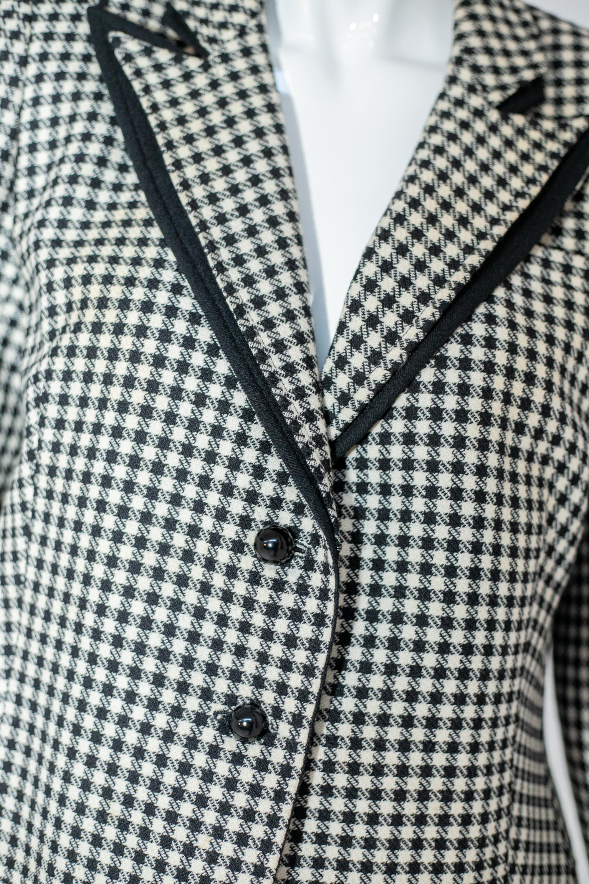 Blazer vintage in lana pied-de-poule Roger Sabous In condizioni buone in vendita a Milano, IT