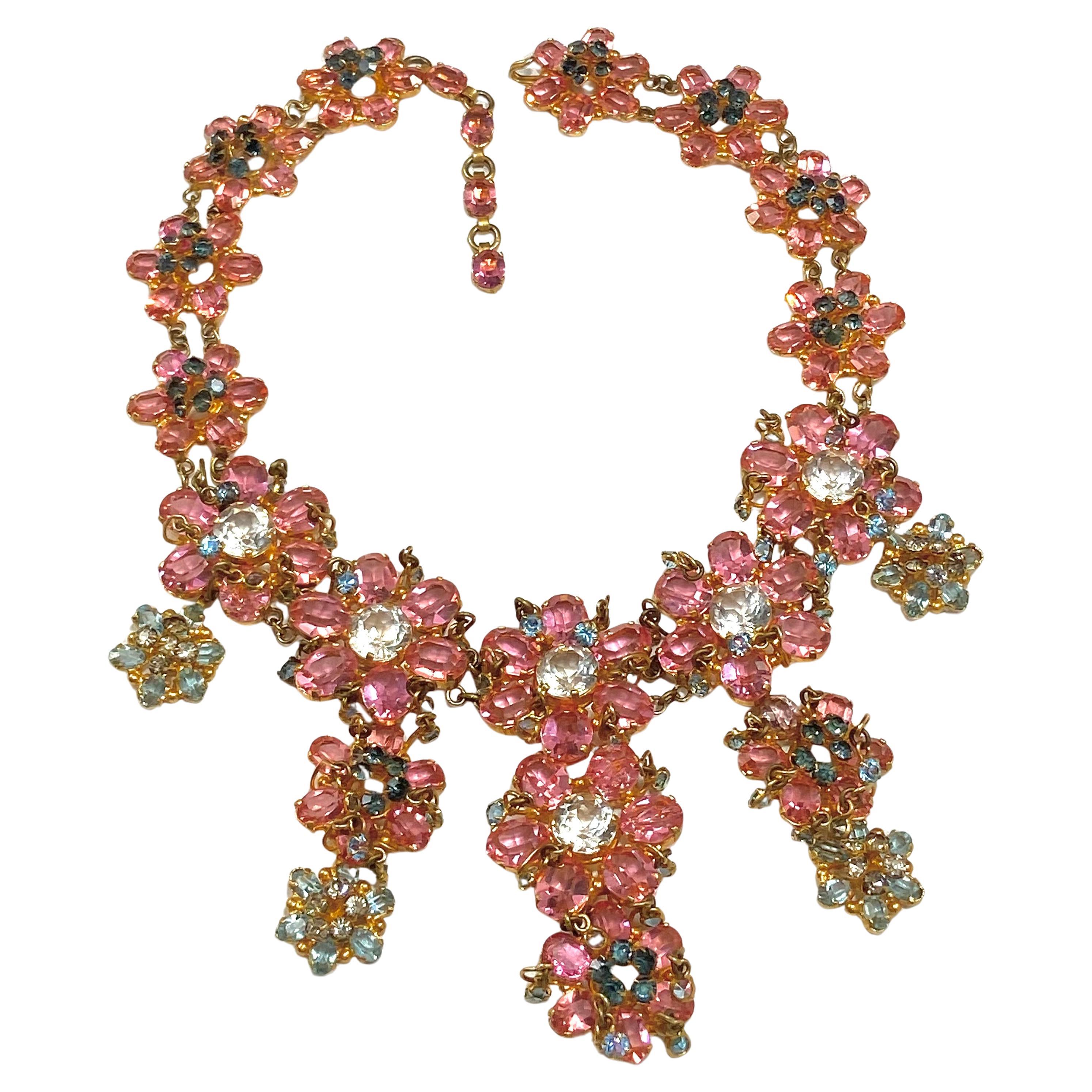 Collana con pettorina a cascata Roger Scemama vintage Couture