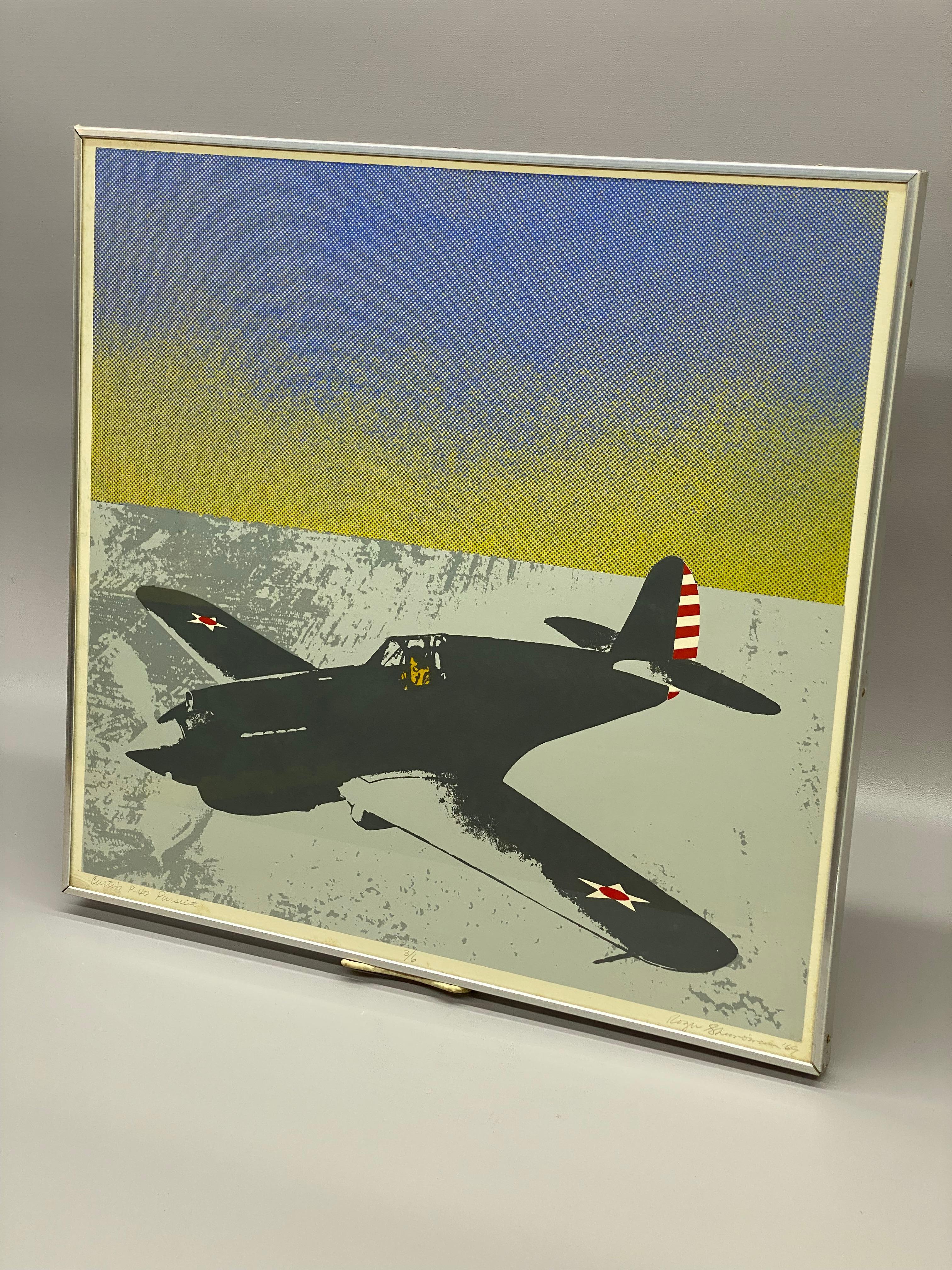 American Roger Shimomura Curtiss P-40 Lithograph, 1969