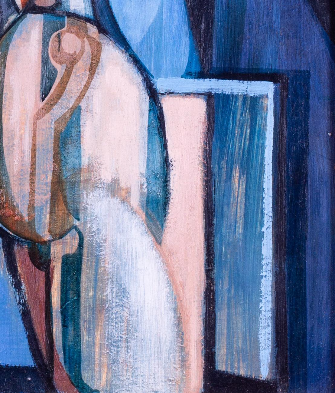 20th Century British abstract painting 'Gladiator' by Roger Smith, in blues 1