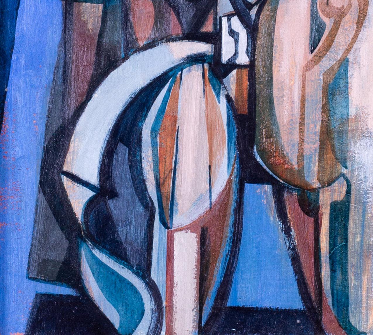 20th Century British abstract painting 'Gladiator' by Roger Smith, in blues 2