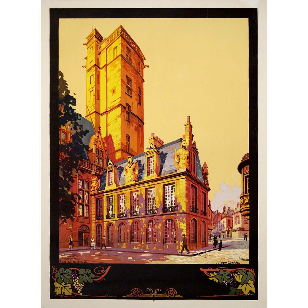 1922 original poster by Roger Soubie - PLM - Dijon Capitale de la Bourgogne
