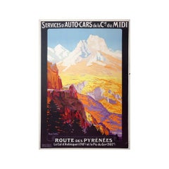 A Original poster made by Roger Soubie - The road to the Pyrénées Railway