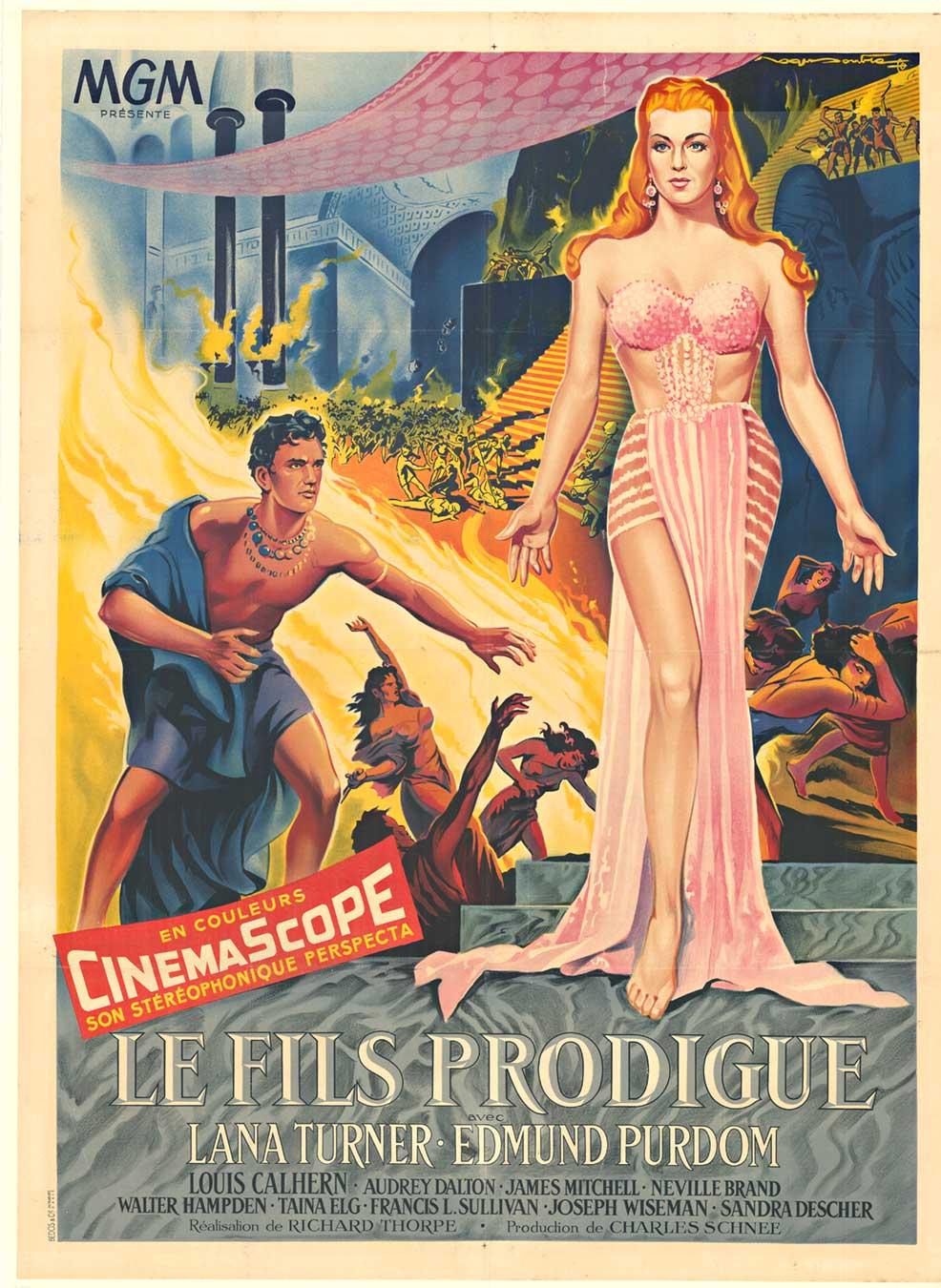 Roger Soubie Landscape Print - Original Proigal Son  Le Fils Prodigue French vintage movie poster
