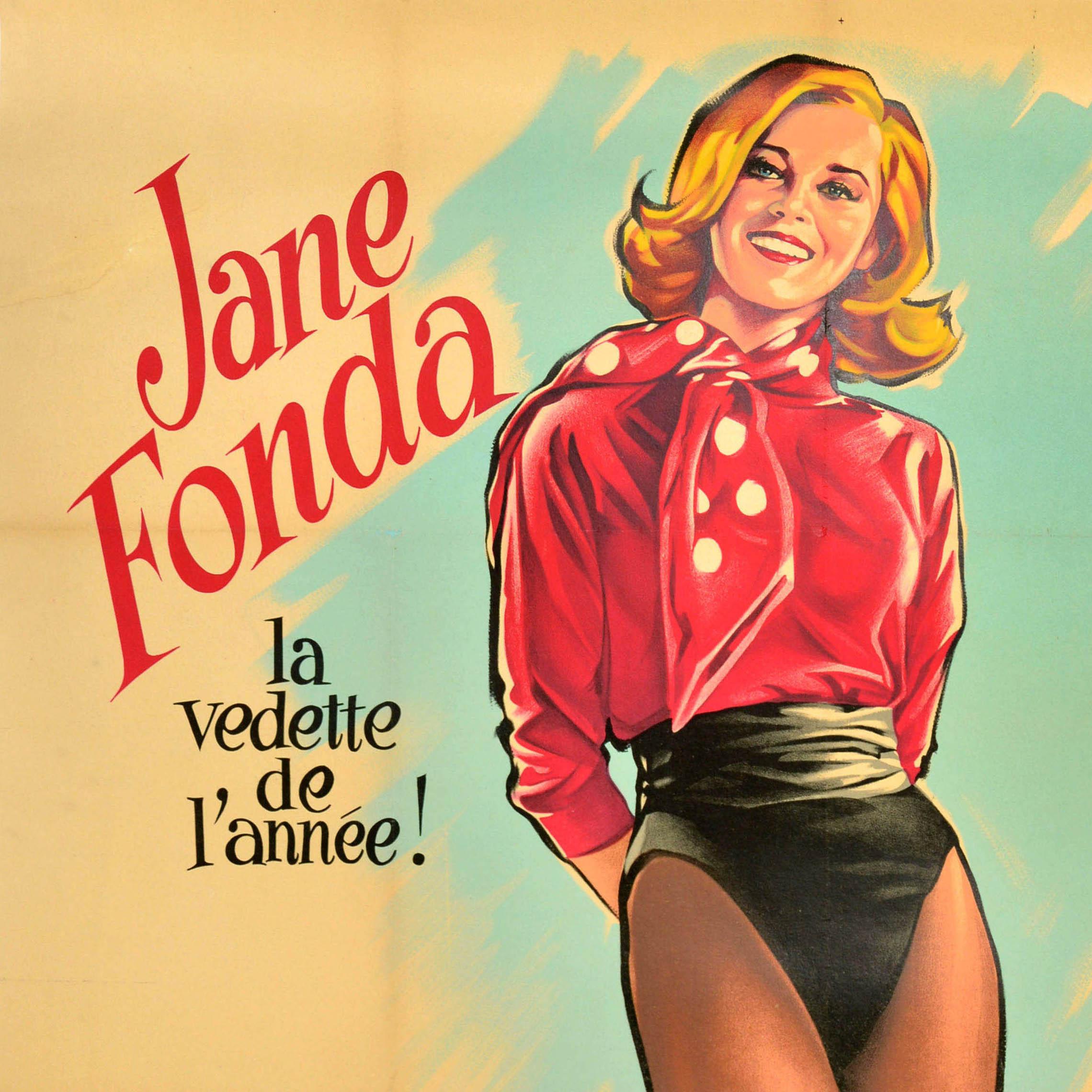 Poster originale d'epoca del film comico Domenica a New York Jane Fonda Roger Soubie in vendita 1