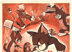 'Tom y Jerry, las nuevas aventuras' cartel de cine de dibujos animados de época
