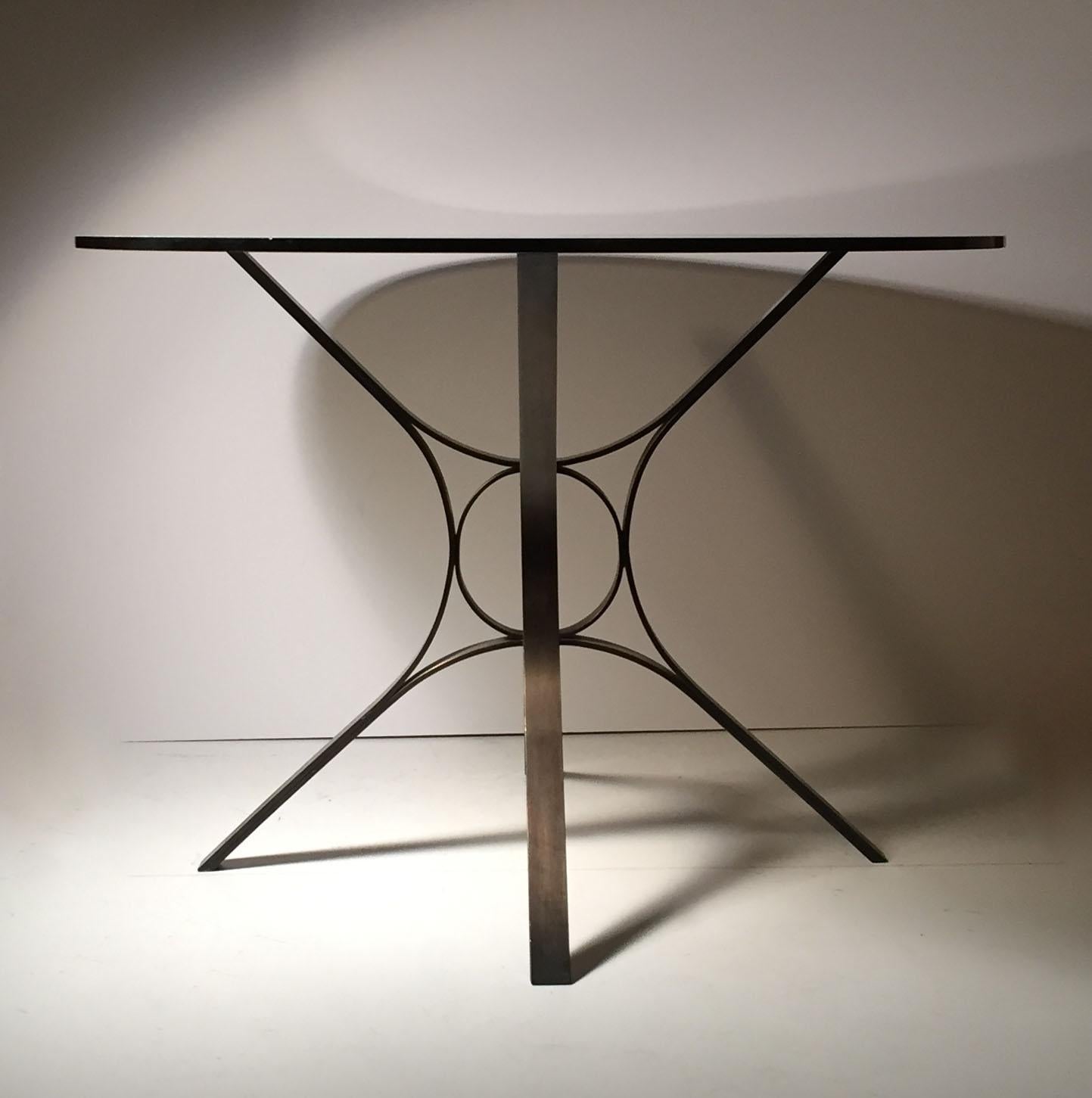 Mid-Century Modern Roger Sprunger Bronze Dinette Table for Dunbar