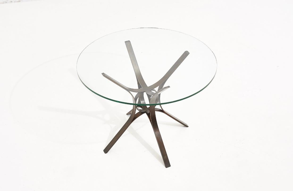 Roger Sprunger for Dunbar bronze and glass center table, 1960.