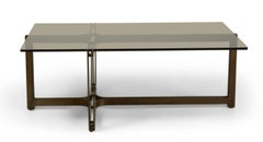 Roger Sprunger for Dunbar Bronze and Smoked Glass Coffee / Cocktail Table