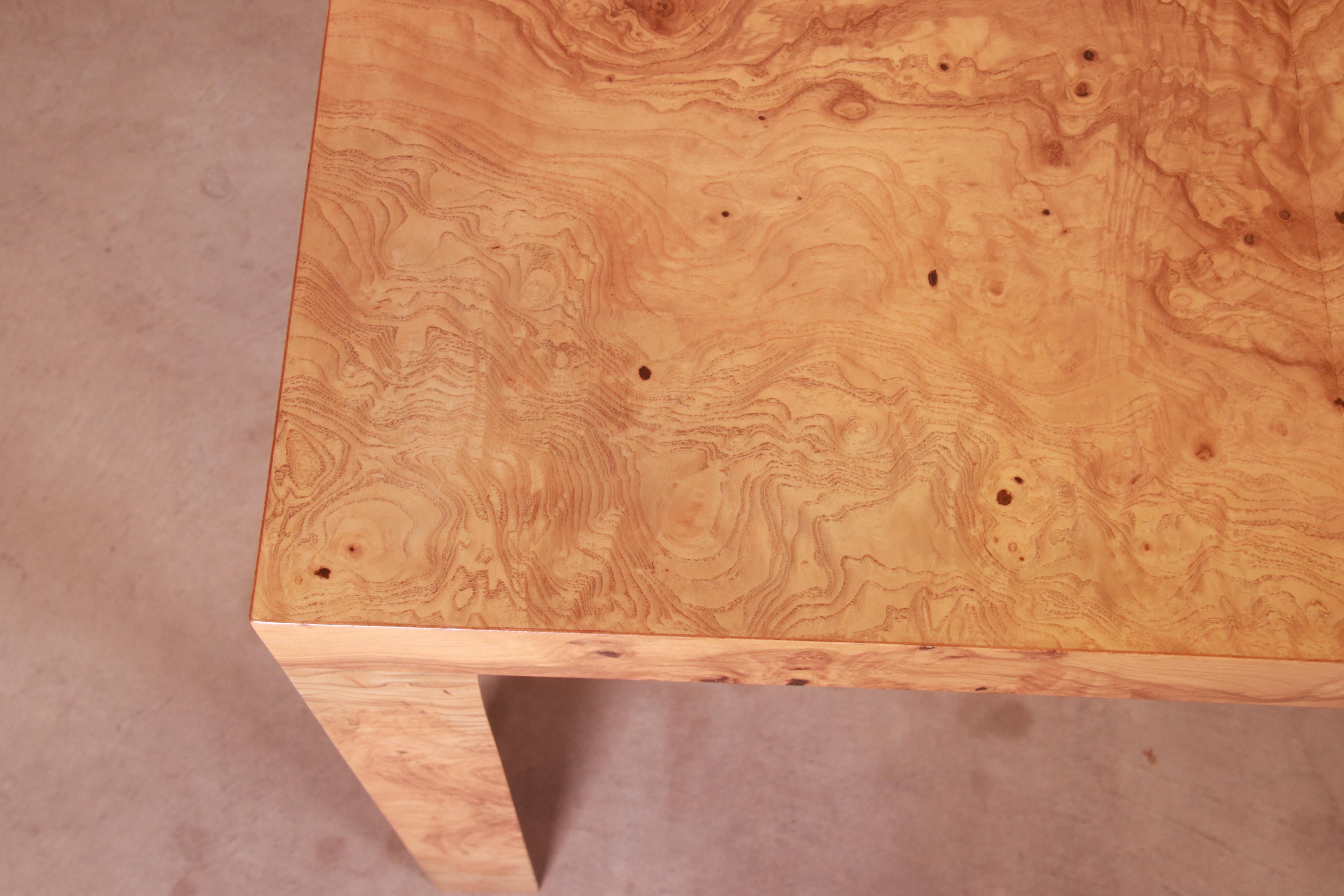 Roger Sprunger for Dunbar Burl Wood Extension Dining Table, Newly Refinished 12