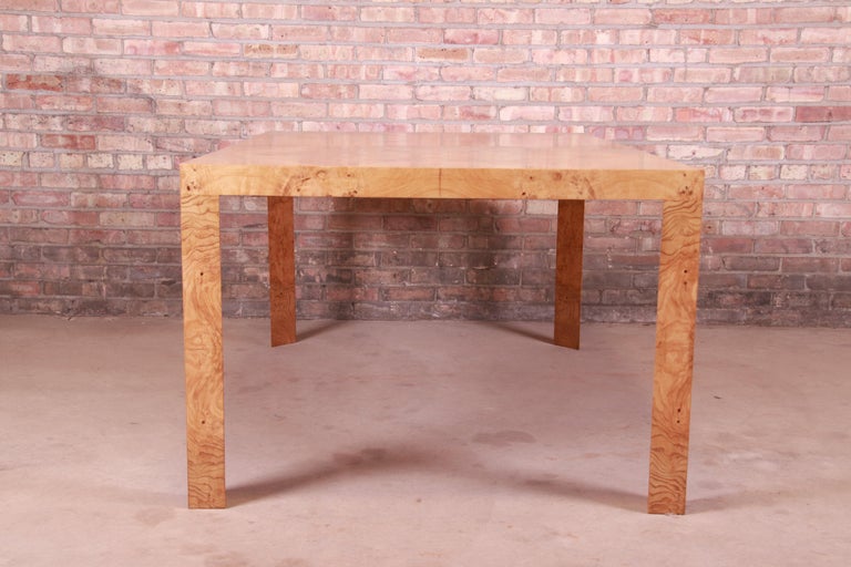 Roger Sprunger for Dunbar Burl Wood Extension Dining Table, Newly Refinished 13