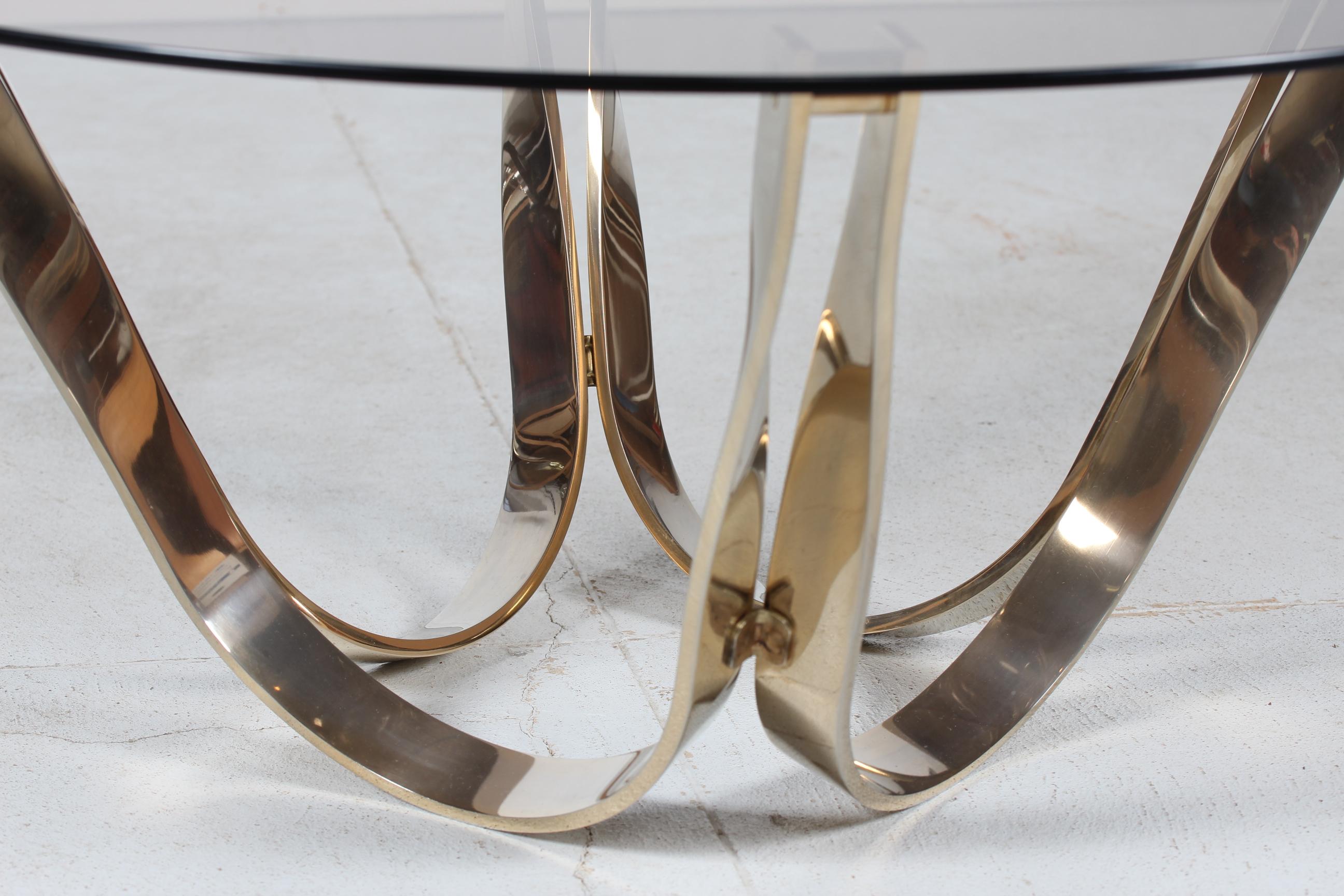 Mid-Century Modern Roger Sprunger for Dunbar Furniture Coffee Table with Smoked Glass Top 1960s