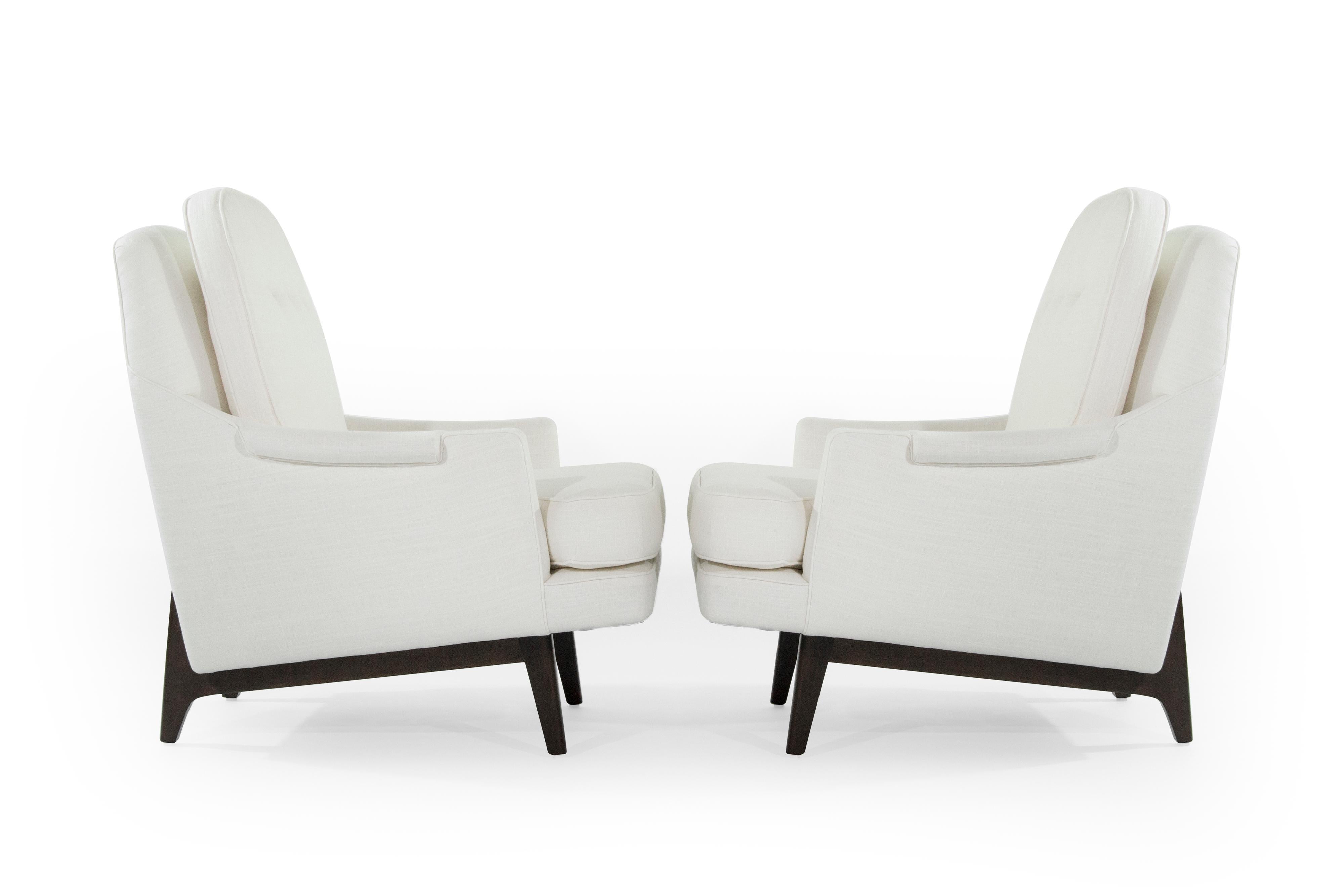 Mid-Century Modern Pair of Reading Lounges by Roger Sprunger for Dunbar, 1950s