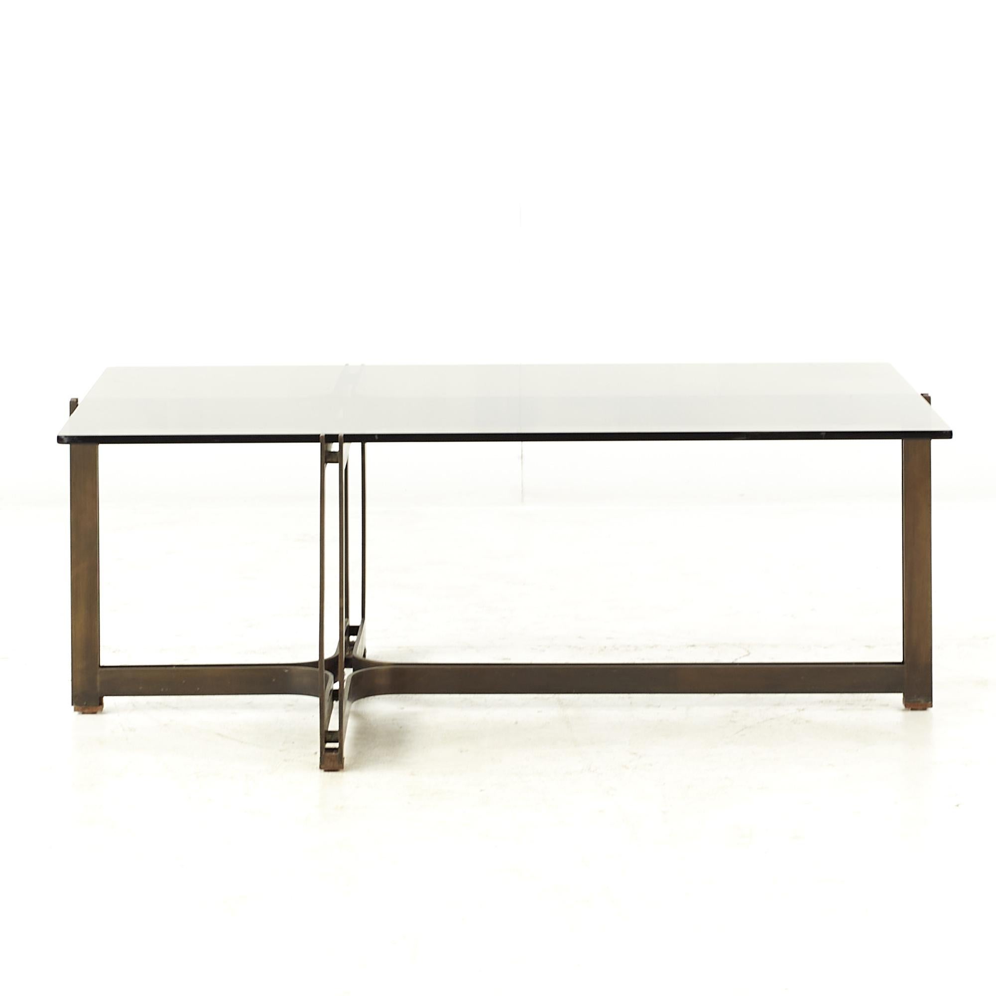 Late 20th Century Roger Sprunger for Dunbar Mid-Century Bronze Coffee Table For Sale