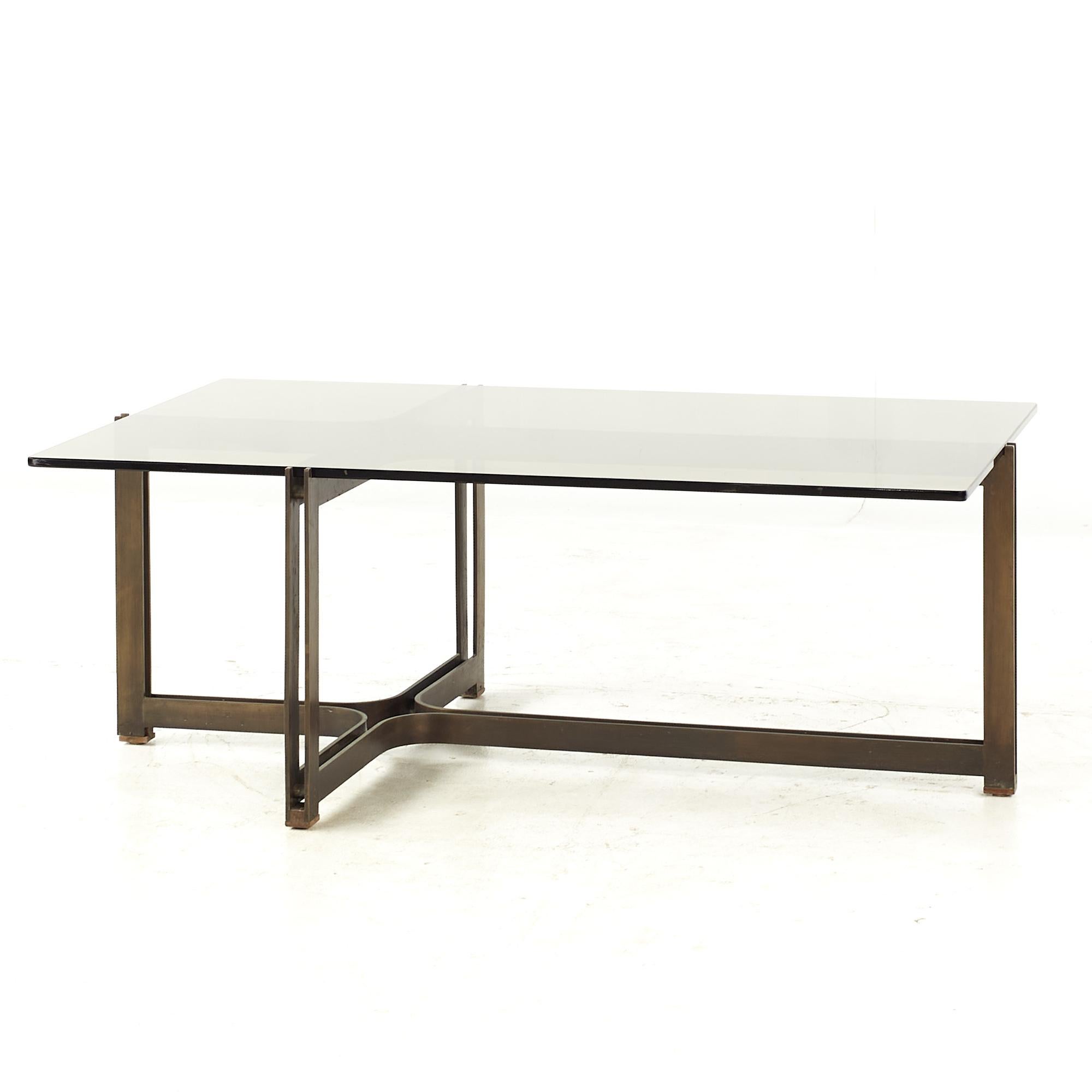 Roger Sprunger for Dunbar Mid-Century Bronze Coffee Table For Sale 1