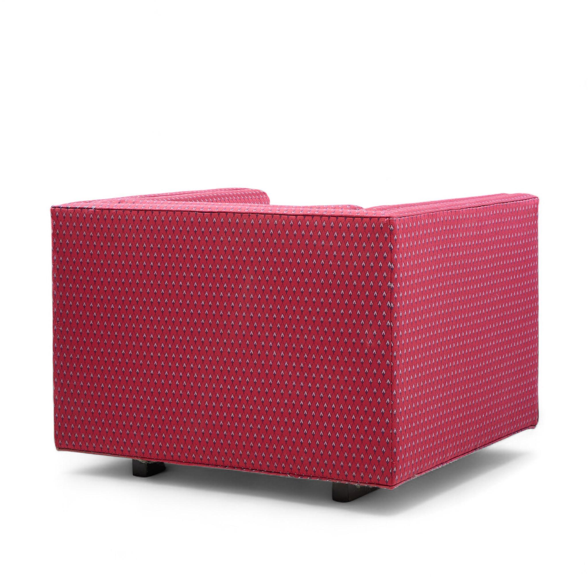 Roger Sprunger per Dunbar Sedie da salotto a cubo di metà secolo - Coppia in vendita 3