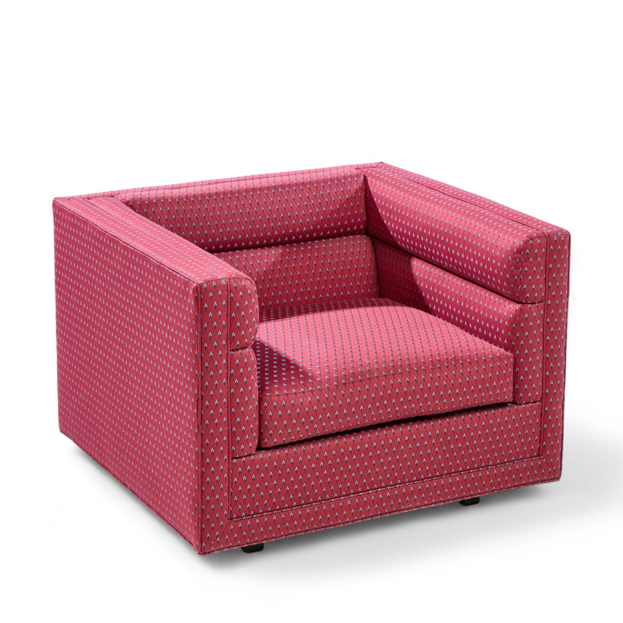 Roger Sprunger per Dunbar Sedie da salotto a cubo di metà secolo - Coppia in vendita 5