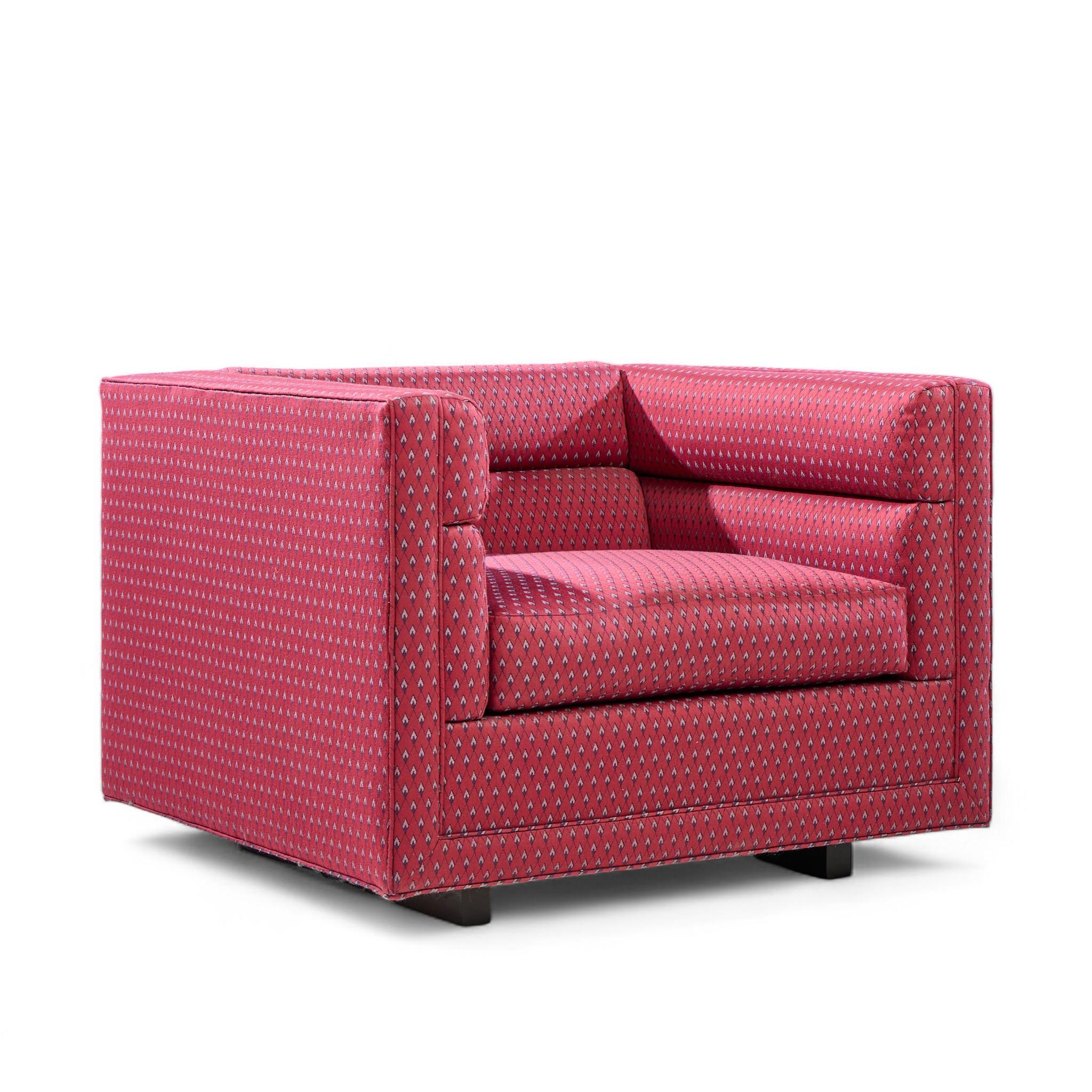 Americano Roger Sprunger per Dunbar Sedie da salotto a cubo di metà secolo - Coppia in vendita