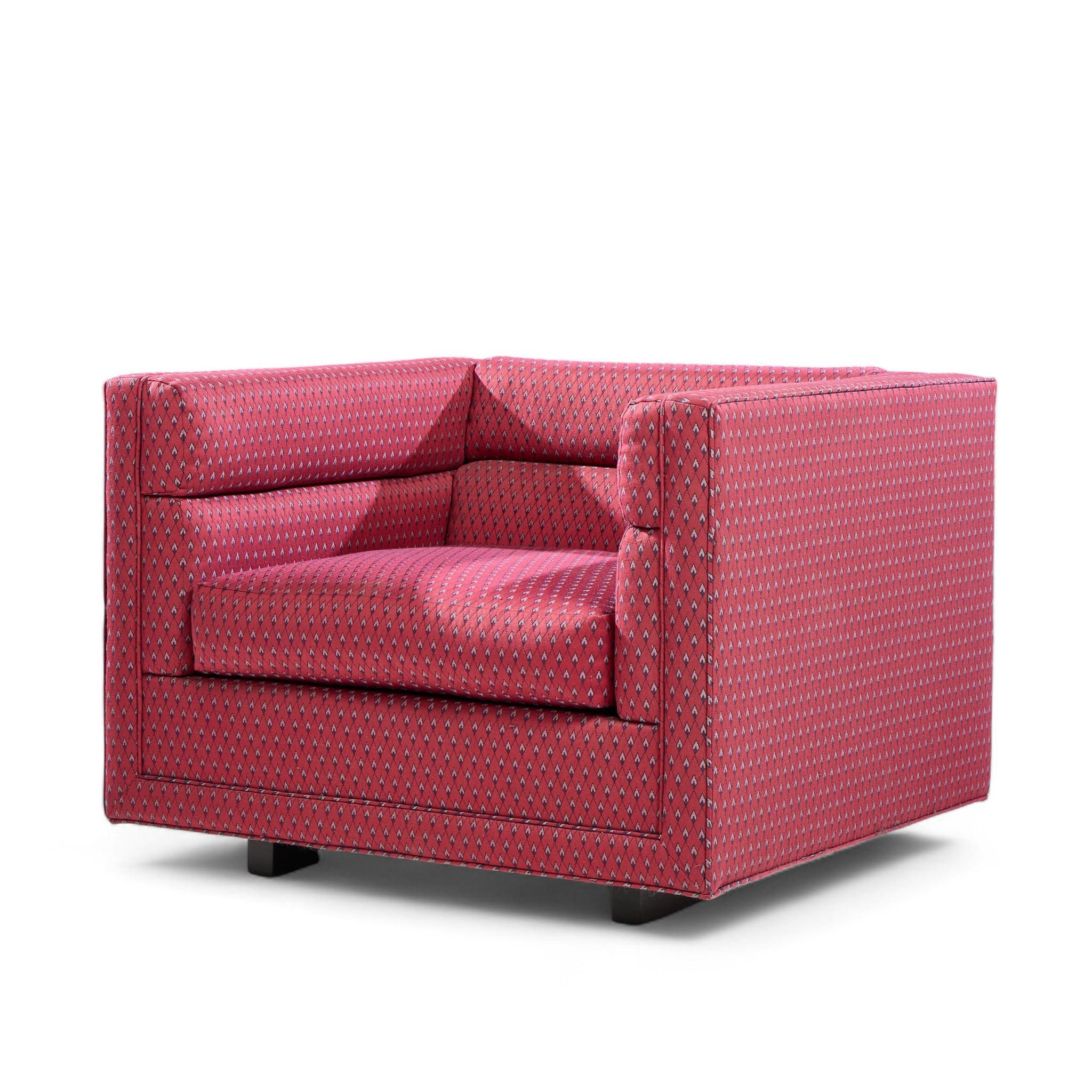 XX secolo Roger Sprunger per Dunbar Sedie da salotto a cubo di metà secolo - Coppia in vendita