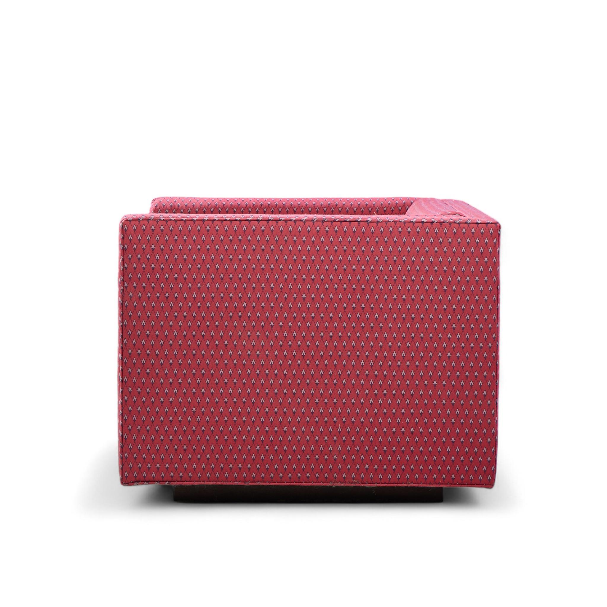 Tappezzeria Roger Sprunger per Dunbar Sedie da salotto a cubo di metà secolo - Coppia in vendita