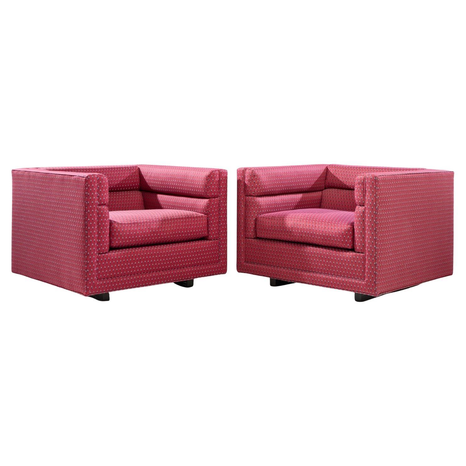 Roger Sprunger para Dunbar Sillones Cubo Canal Mid Century - Pareja