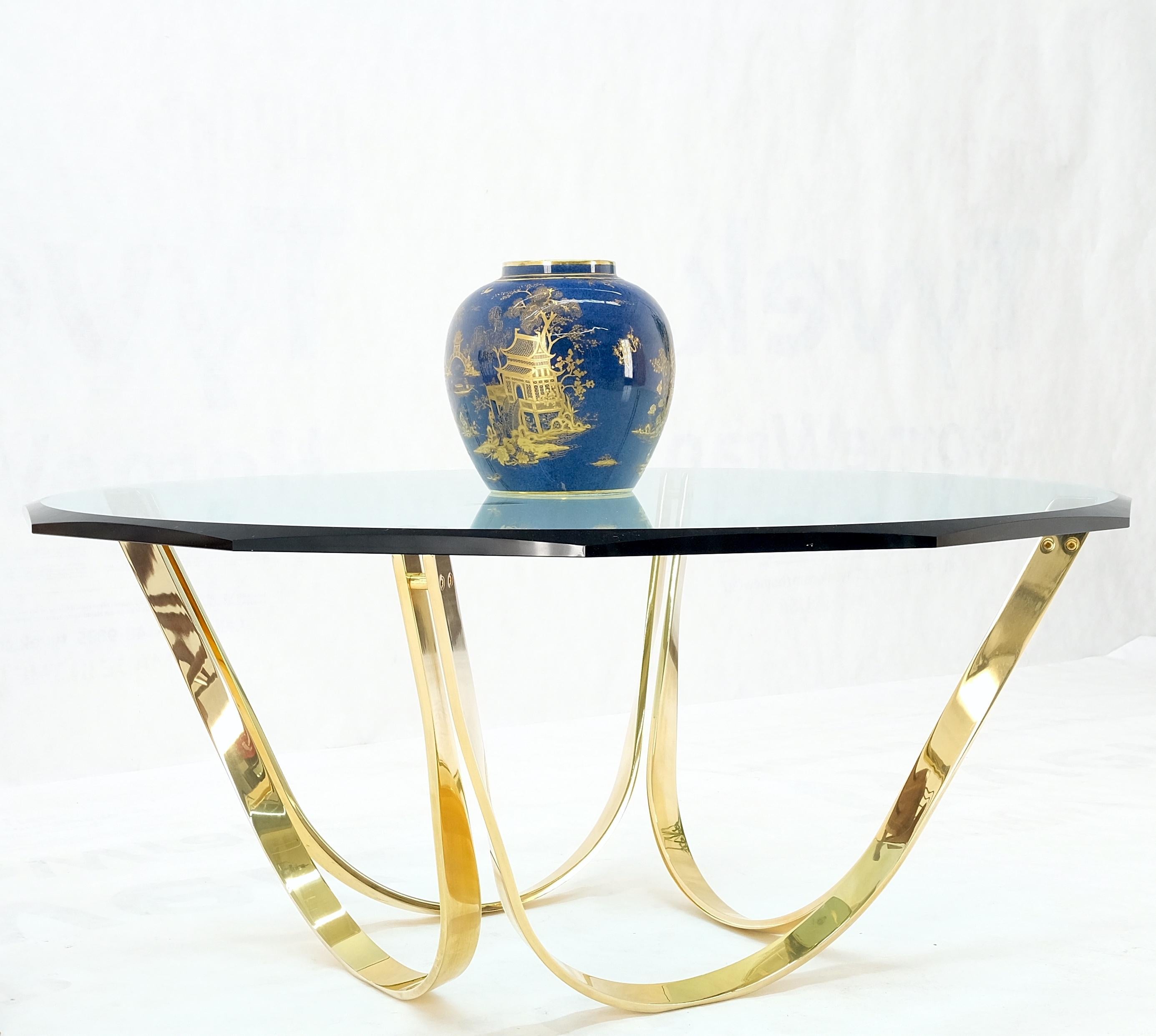 Roger Sprunger for Dunbar Mid-Century Modern Brass Glass Coffee Table Clean! For Sale 6