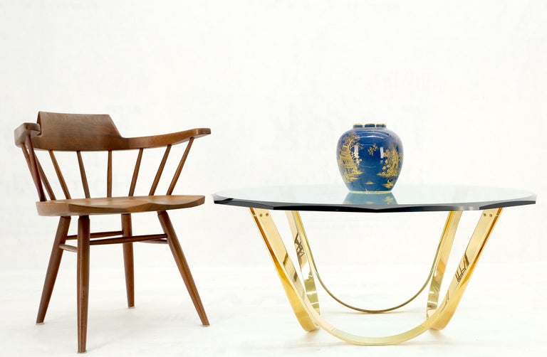 Roger Sprunger for Dunbar Mid-Century Modern Brass Glass Coffee Table ...