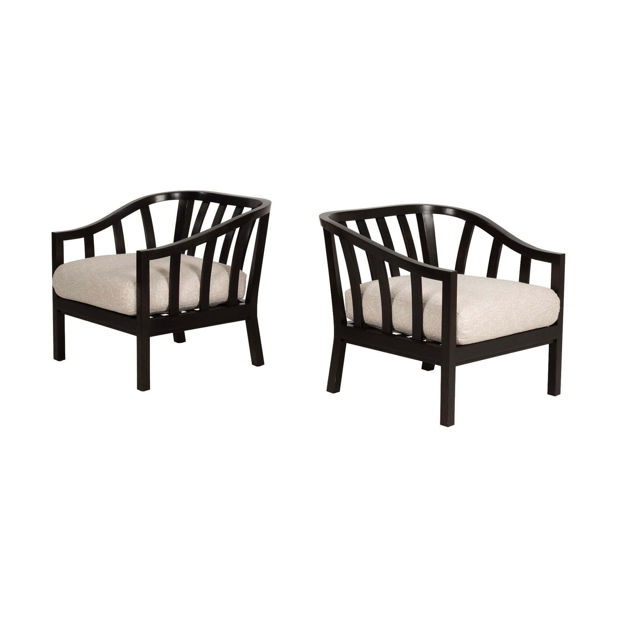 Mid-Century Modern Roger Sprunger pour Dunbar, paire de chaises longues 1965c. en vente